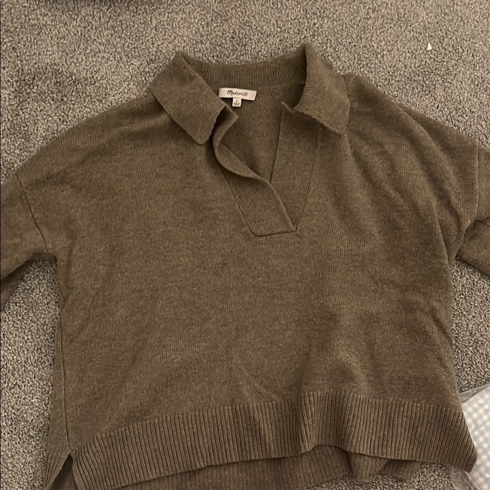 Madewell Brown V-Neck Sweater